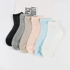 Femmes Chaussettes DONG AI 6 Paires Mode Confortable Mince Coton Nylon Ajouré Fleur Belle