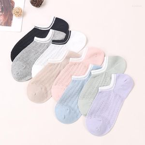 Femmes chaussettes DONG AI bonbons couleurs cheville respirant maille mignon couleur unie en peluche bateau femme dame fille Art chaussette courte Sox