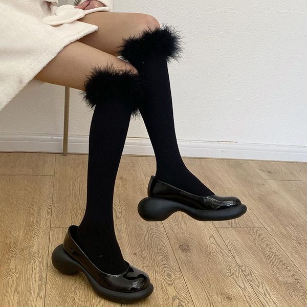 Calcetines de mujer, medias de plumón para mujer, JK High Lolita, Color sólido, lindo algodón, hermosas piernas, chica, vestido de calle, estudiante, rodilla