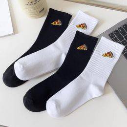 Chaussettes brodées Pizza pour femmes, mode femme, haute compression de sport en caoutchouc, dessin animé unisexe, vente en gros