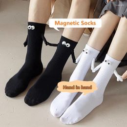 Epligg – chaussettes en pur coton pour femmes, bas de Couple tridimensionnels de dessin animé mignon, aspiration magnétique d'été, maintien du Tube central
