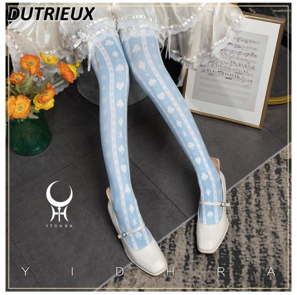 Calcetines femeninos moda 2024 dulce lolita impresión digital terciopelo pantimedias estilo japonés medias de otoño otoño mujeres sexys