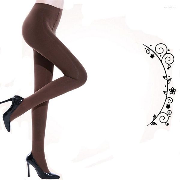 Femmes chaussettes mode noir Sexy collants automne hiver chaud collants bas étape pied sans couture haute élasticité Nylon bonneterie 7414