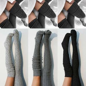 Chaussettes en tricot torsadé pour femmes, bas Extra longs au-dessus du genou, cuisses hautes, collants chauds à garniture