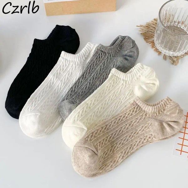 Chaussettes pour femmes, mode solide, haute élasticité, Style coréen, respirantes, Tube bas, loisirs pour étudiants, unisexe, Ins quotidien printemps