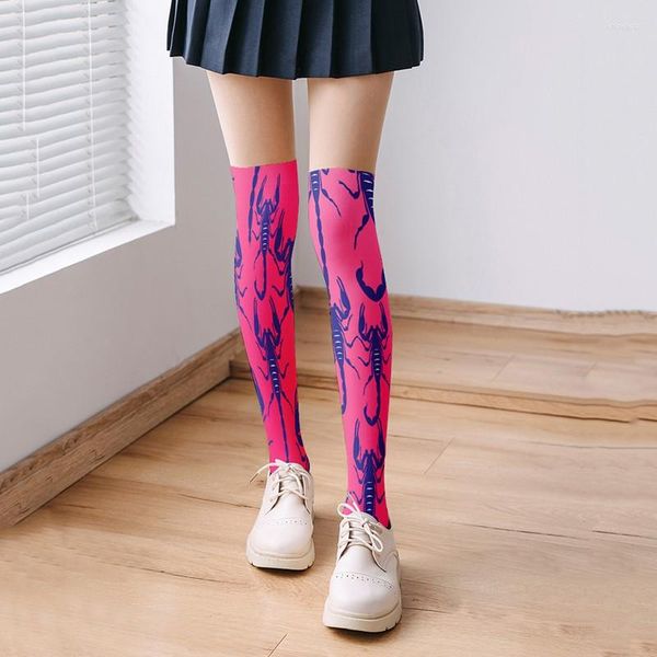 Femmes chaussettes mode mince cuisse haute bas Femme Nylon Compression longue Kawaii décontracté Bas Femme Sexy sur le genou