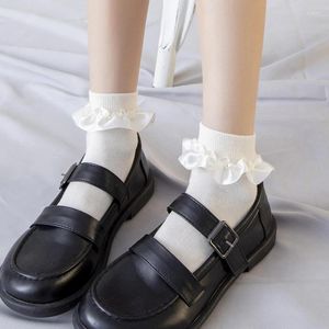 Femmes chaussettes mode vintage noire blanche lolita princesse harajuku ryde cosplay anime chaussette courte coton décontracté soxs