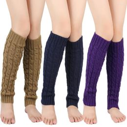 Mujeres calcetines moda mujer cálida linda latín danza cubiertas de piernas de rodilla otoño de lana de invierno calentadores de tejido de punto