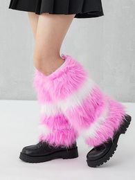 Vrouwen sokken faux fur jk laarzen harajuku y2k lolita donzige boot cover winter opwarming voethuls
