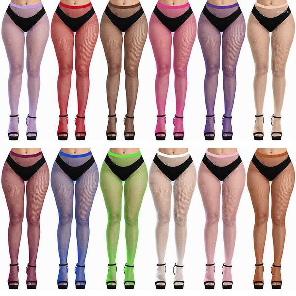 Femmes Chaussettes Femme Sexy Cut Out Mesh Bas Mix Coloré Élastique Petits Trous Net Pour Femme