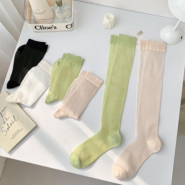 Chaussettes femme printemps/été Cassie mollet respirant mince tendance Ins japonais doux fille JK Lolita soie vente en gros