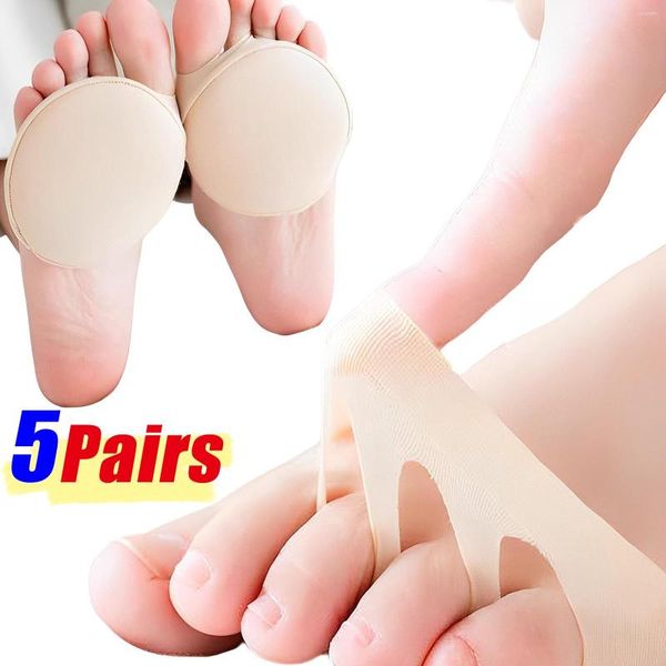 Chaussettes à cinq orteils pour femmes, coussinets pour talons hauts, demi-semelles, soins contre la douleur, absorbe les orteils, Inserts de massage