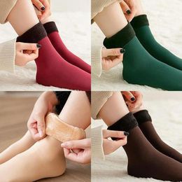 Chaussettes Femme Doublées Polaire Chaussette Femme Hiver Chaud Sans Couture Confort Extra Épais Sokken Temps Froid Élastique Sokkens Chaussettes Femmes