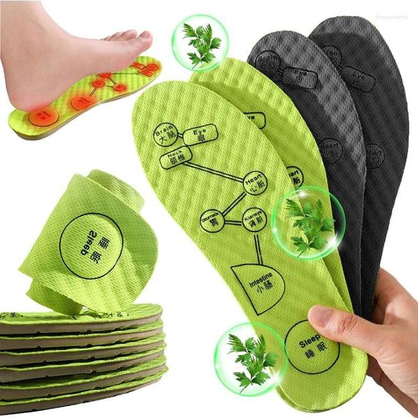 Chaussettes de chaussettes Foot Acupresure Men de seme intérieure Soft Breathable Sports Cushion Inserts Wormwood Sweat-Absorbing Désodorant Choot