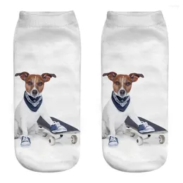 Femmes chaussettes drôle sportif dessin animé Animal impression 3D Fitness Panda écureuil chien haltérophilie Yoga gymnastique Skateboard jeux de balle