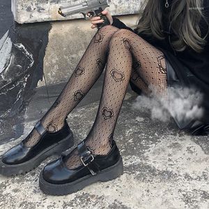 Vrouwen sokken G sexy fishnet donkere wind Japanse zwarte retro rose bloem vine kanten broek kleine liefde bodemkousen