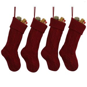 Chaussettes pour femmes, bas cadeaux, 18 pouces, chaussettes de remplissage décoratives, paquet personnalisé de 4 sacs à tricoter de noël