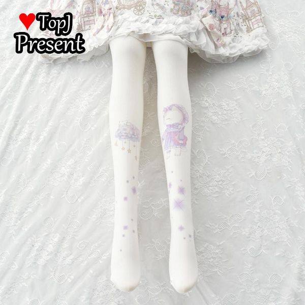 Calcetines de mujer, Medias de nubes para chica, pantimedias de tatuaje Harajuku, Medias de mujer, pantalones de fiesta, Medias de Cosplay de Lolita dulce