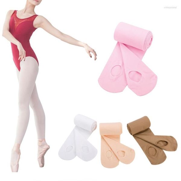 Calcetines de mujer Medias de baile de ballet convertibles elásticas opacas para niñas Medias pantimedias