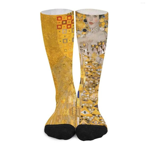 Calcetines de mujer Gustav Klimt retrato de Adele medias Kawaii hombres calidad correr primavera personalizado antisudor