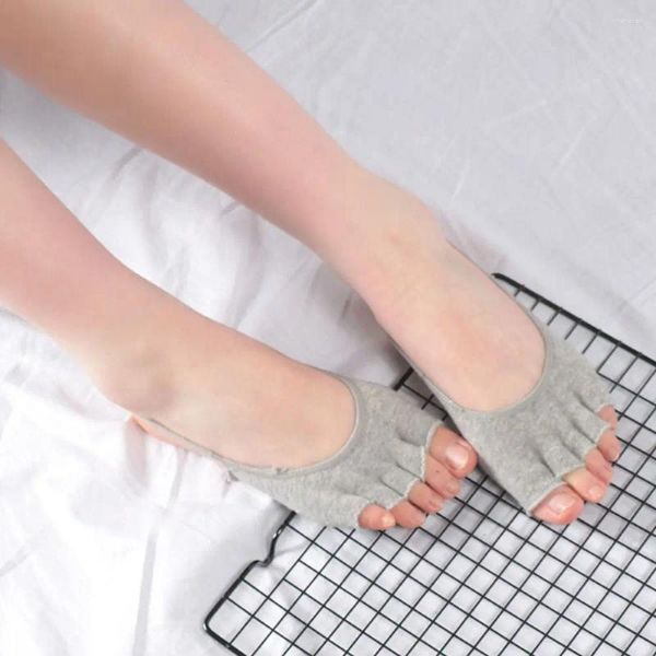 Femmes chaussettes à demi-palmier Couleur de couleur Élasticité intérieure intérieure à cinq doigts séparateur des pieds