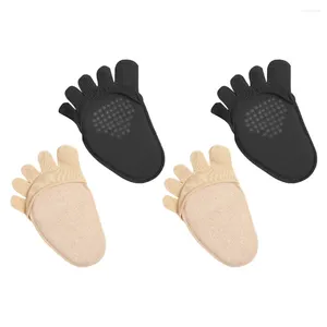 Femmes chaussettes demi-semelles orteil Palm Topper Anti-Skid Anti-wear Anti-slip Five Toes Toes Summer High Heel Pad Forefoot Cushion