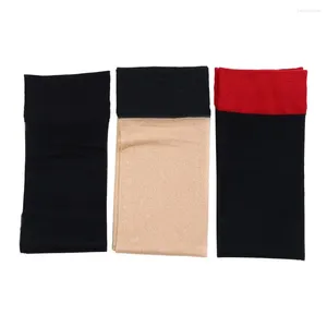 Chaussettes Harajuku en soie noire pour femmes, bonneterie au dos rayé au-dessus du genou et du mollet, bas Sexy de Style coréen, tube haut