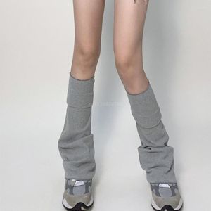 Chaussettes féminines harajuku extensible évasé sur le genou hip hop couleur couleur affalée couvertures de pieds lâches amples