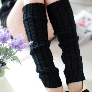Vrouwen sokken van hoge kwaliteit voor een vaste kleur gebreide wintermode katoenlaars