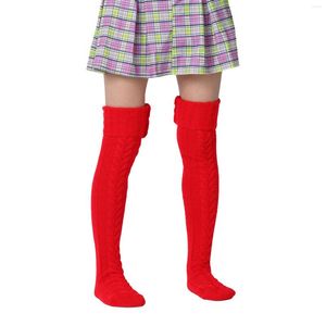 Vrouwen sokken Hirigin 2023 wollen kousen herfst en winter casual warm pluizig over scherpe been warmer solide kleur