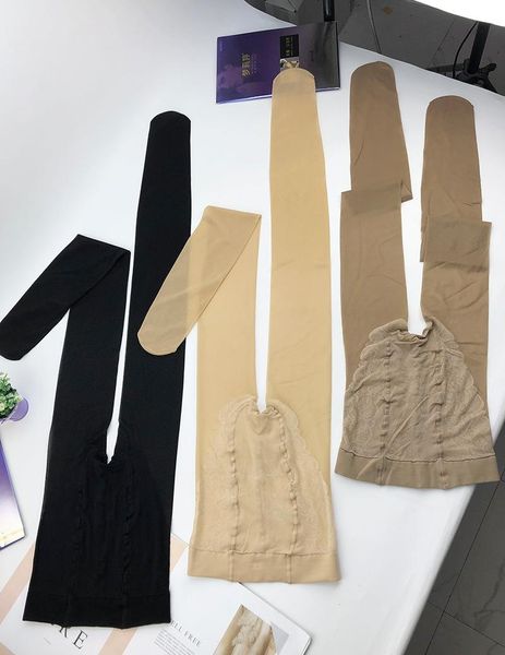 Calcetines de mujer Medias Pantimedias Mujer Fino Anti-gancho Seda Verano Una pieza Tono de piel Negro Invisible Mariposa Entrepierna Bikini Medias