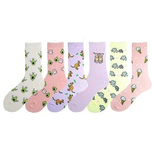 Vrouwen sokken kousen dames grappige kleurrijk gekamd katoen schattige cartoon olifant avocado patroon gelukkige bruiloft cadeau sockssocks