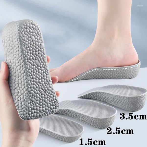 Calcetines de mujer, plantillas invisibles para aumentar la altura, insertos para levantar el talón, soporte para el arco, almohadillas para zapatos de espuma viscoelástica, suelas ortopédicas de 1,5-3,5 cm