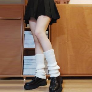 Femmes chaussettes japon dames Lolita longues femmes tricoté chaud couvre-pieds blanc bras automne hiver Crochet botte manchettes