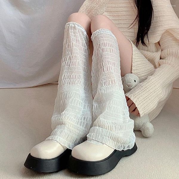 Femmes Chaussettes Japon Style D'été Nylon Mince Sur Le Genou Doux Filles Lâche Bas Couvre-Pied