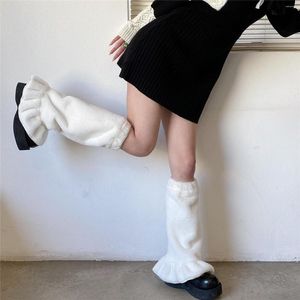 Femmes chaussettes japonais Harajuku botte manchettes longue cheville plus chaud JK Lolita Boho tricot chaussettes ensembles cuisse jarretière hiver