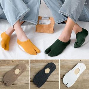 Chaussettes japonaises pour femmes, tongs, sandales à bout fendu, Tabi en coton peigné, respirantes, deux doigts solides, bateau fin