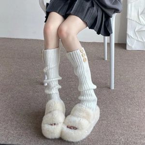 Dames sokken Japanse gebreide been warmer student zijknoppen benen dekken 37JB