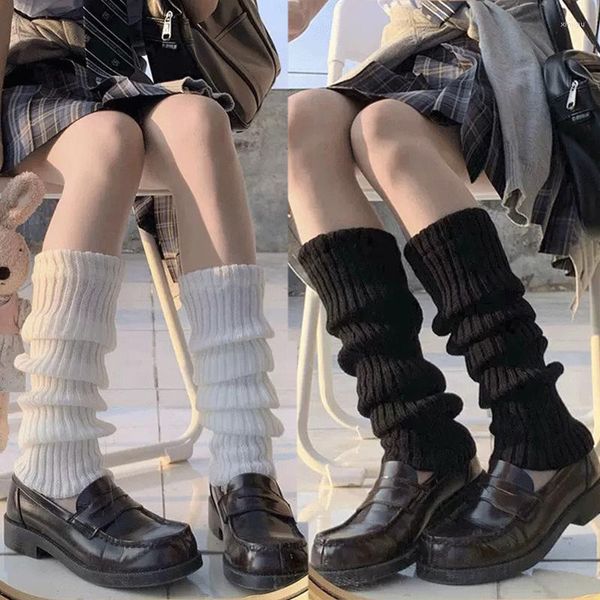 Calcetines de mujer, calentador de piernas de Lolita japonesa para niña, bola de lana tejida, cubierta de pie tejida, Cosplay, Otoño Invierno, pila Punk