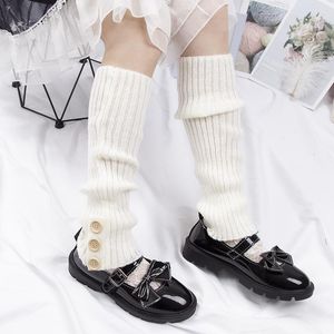 Calcetines de mujer japonés Lolita dulce niñas calentador de piernas tejido lana bola de punto cubierta de pie Cosplay Otoño Invierno Punk Y2k