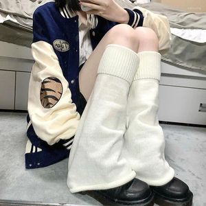 Vrouwen Sokken Japanse Lange Student Wit Jk Kawaii Been Cover Mode Meisjes Kalf Slobkousen Harajuku Leuke Uitlopende Gebreide Warmers