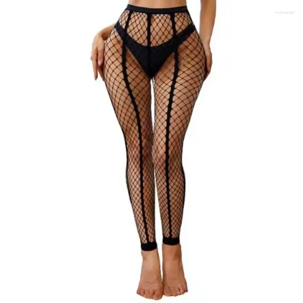 Chaussettes de femmes japonais bases sexy bassages en peluche érotique Fishnet crevé cuisse haute femme ultra-mince accessoires de lingerie goth collants