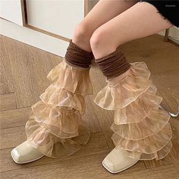 Femmes chaussettes japonais Style Lolita Sweet Girl Warmer Mesh Gnee High chaussettes universelles Cuffs Boot Stockings CHIGH