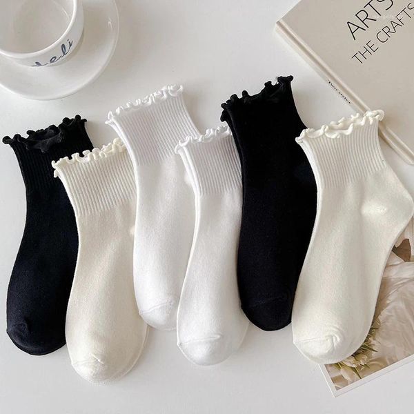 Chaussettes japonaises d'hiver à bord roulé pour femmes, courtes, mignonnes, oreilles en bois frais, étudiante Lo Niang