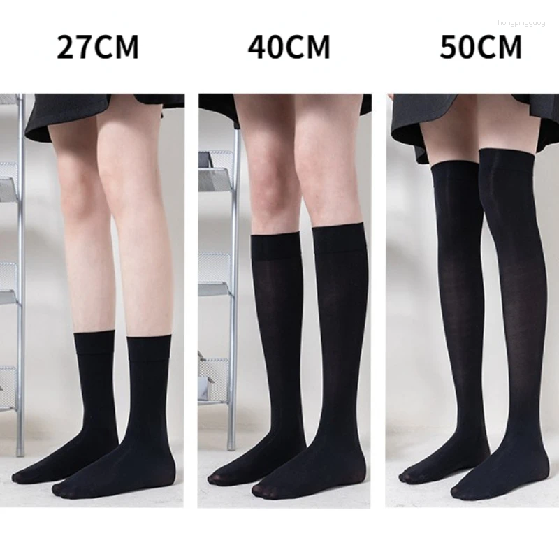 Mujeres calcetines jk mujer lindo negro terciopelo lolita lolita larga rodilla alta moda kawaii cosplay medias sexys