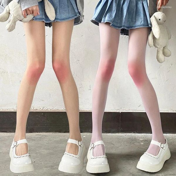 Mujeres calcetines kawaii lolita gradiente de la mejilla medias pantyhose estilo japonés al estilo japonés medias de rusilmán lindas jk niñas