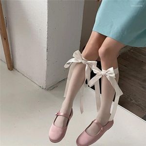 Femmes chaussettes genou longueur bas longue dentelle Ballet élégant Style chaussette pour l'été usage quotidien