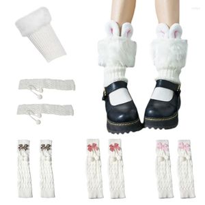 Femmes chaussettes tricot hiver japonais JK Style ample dame bottes genou haute botte bas Leggings jambes chaudes