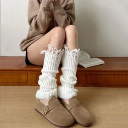 Femmes chaussettes tricotées longs brisés chauffage d'automne hivert
