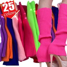 Chaussettes coréennes couleur bonbon pour femmes, chauffe-jambes tricotées, couvre-pieds solides, élégants, Tube Long élastique, automne hiver